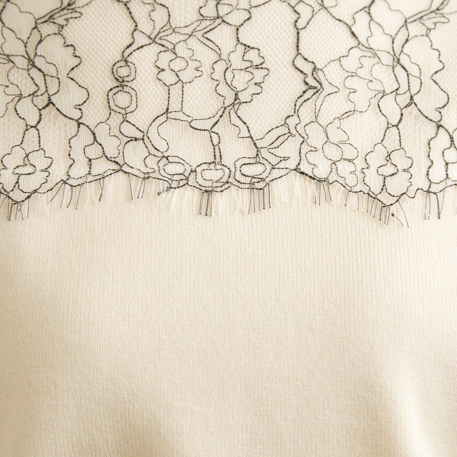 Couture broach「【洗える・通勤】レース ドッキング ニット」|ニット・セーター|