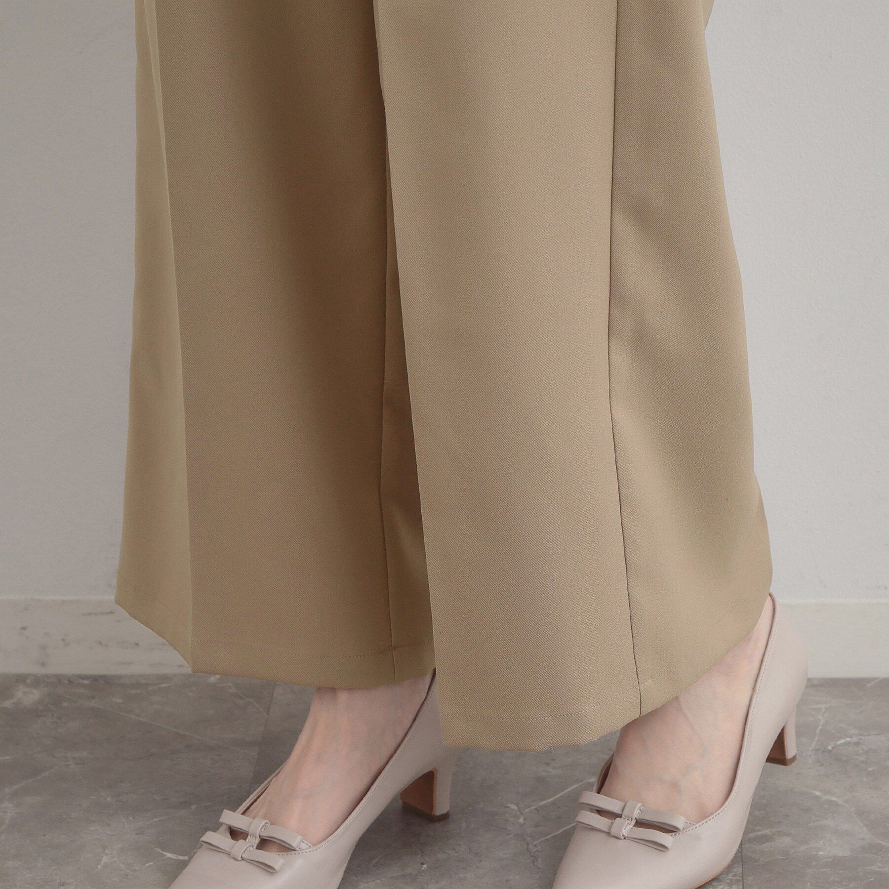 Couture broach「【洗える・通勤】ウエストリボン サスペンダー付きワイドパンツ」|その他|