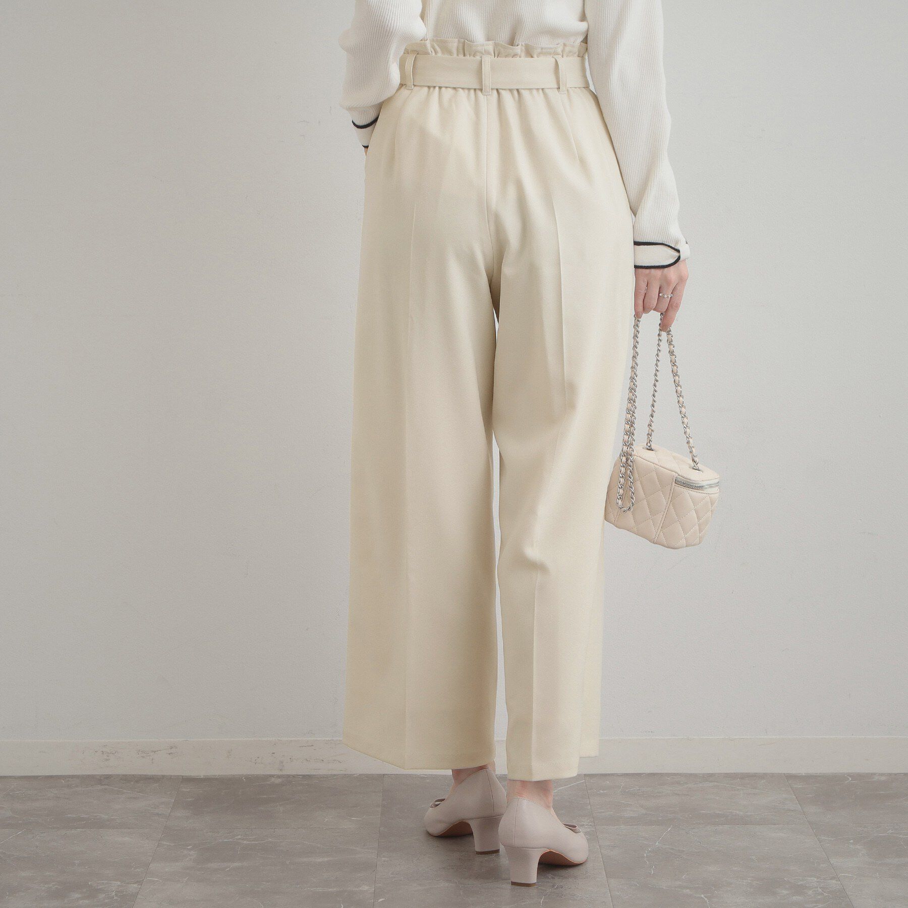 Couture broach「【洗える・通勤】ウエストリボン サスペンダー付きワイドパンツ」|その他|