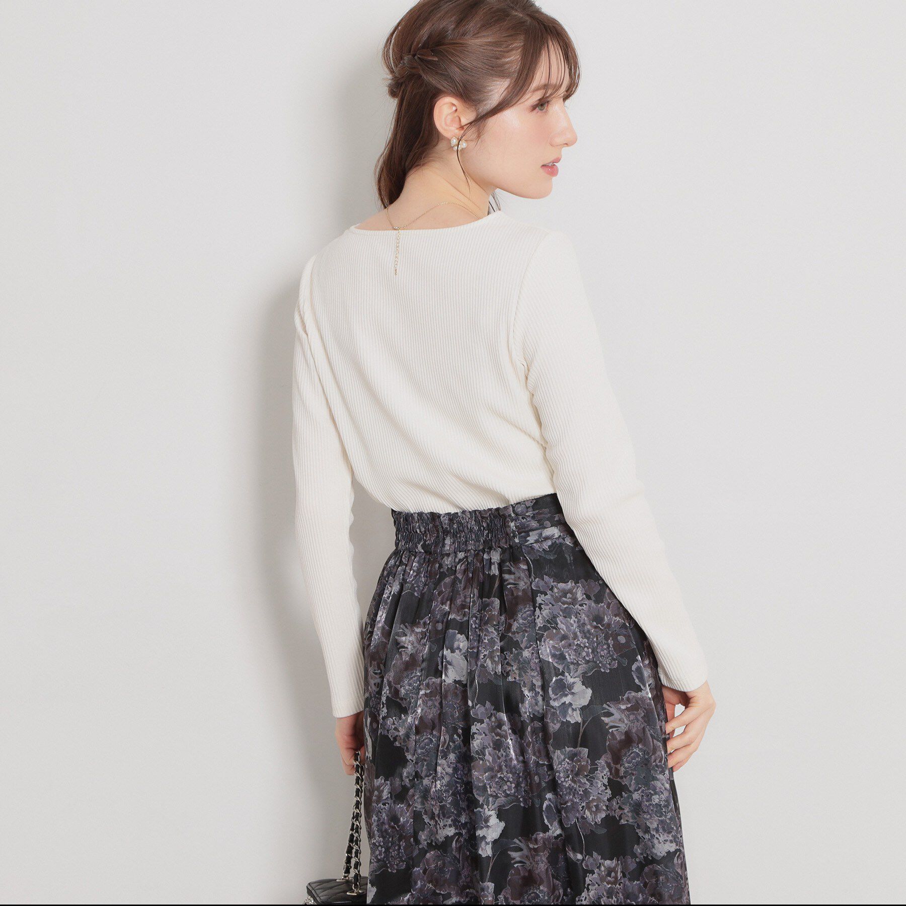 Couture broach「【洗える】ハートネック テレコプルオーバー」|Tシャツ・カットソー|