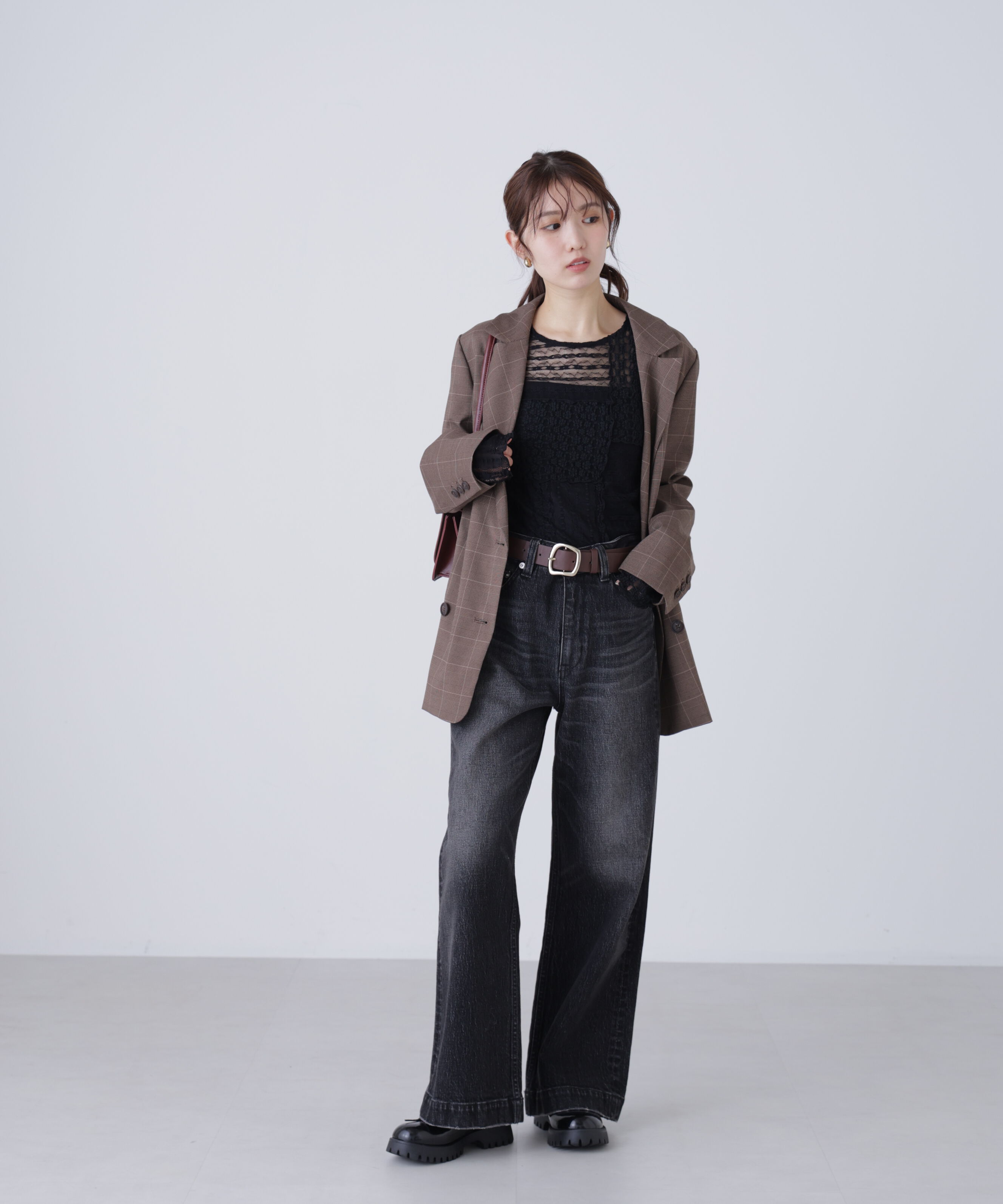  「パッチワークチュールレースカットソー」|Tシャツ・カットソー|