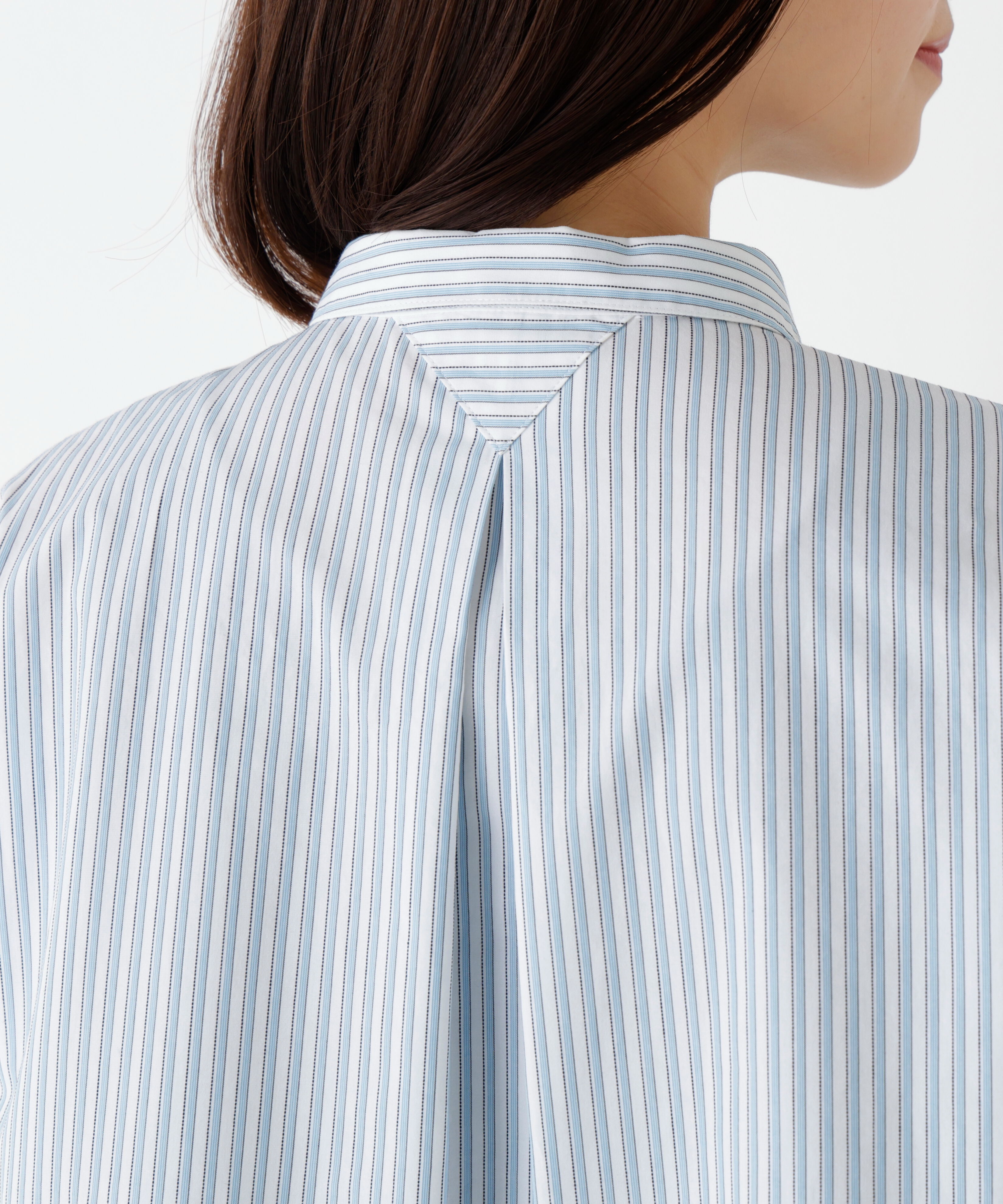  「◆ストライプ形態安定ボックスブラウス」|シャツ・ブラウス|