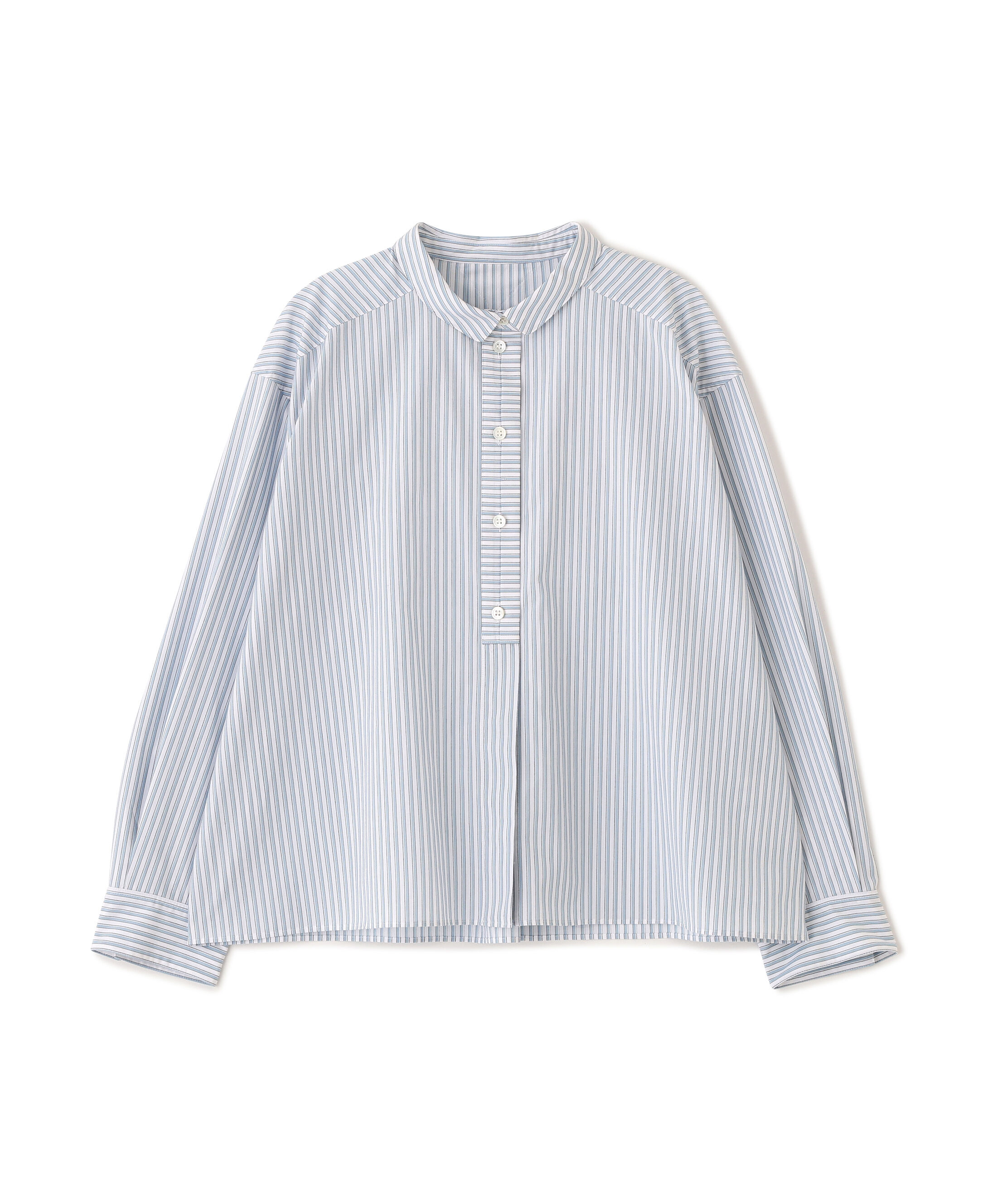  「◆ストライプ形態安定ボックスブラウス」|シャツ・ブラウス|