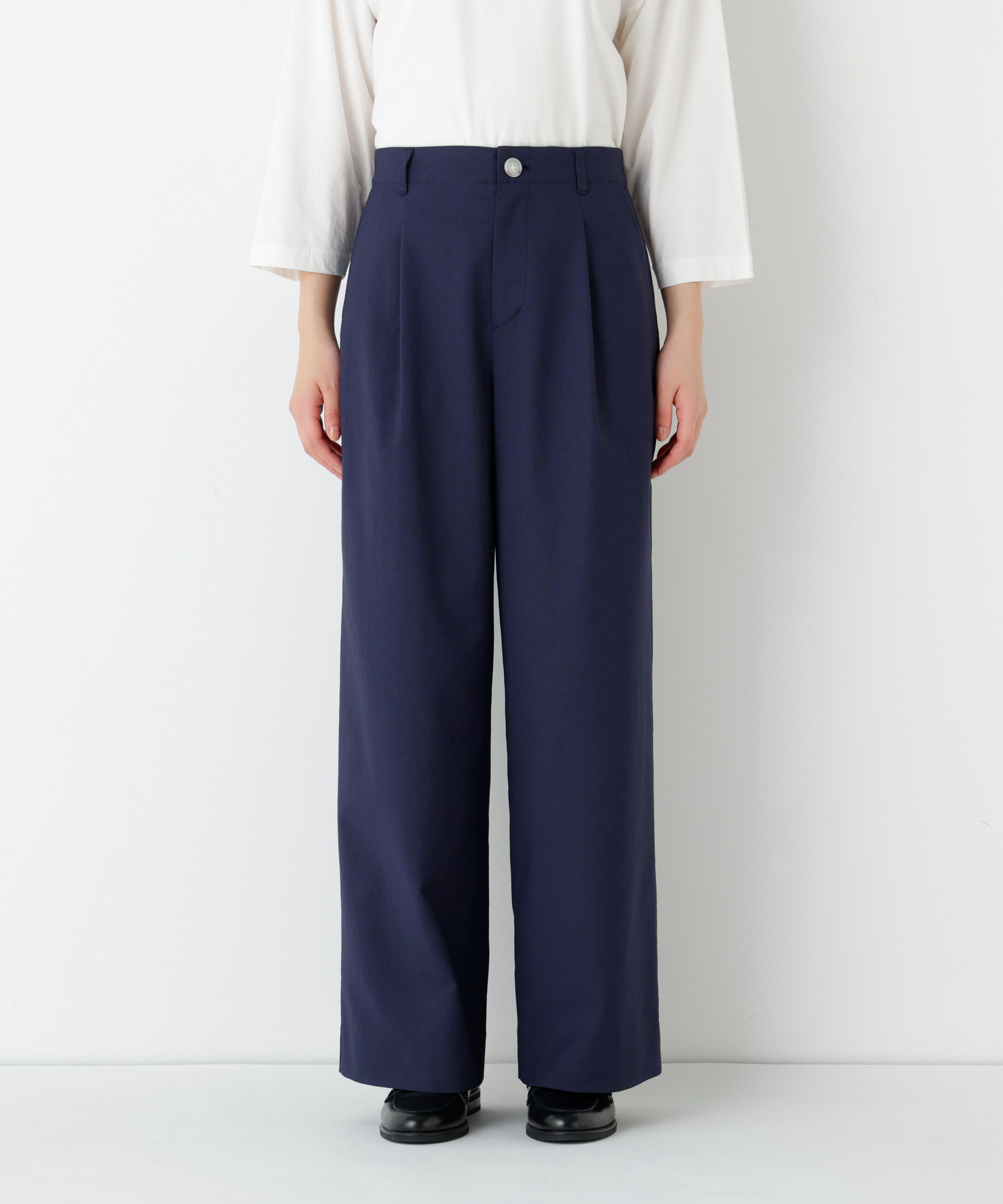  「◆麻調合繊タックセミワイドパンツ」|その他|