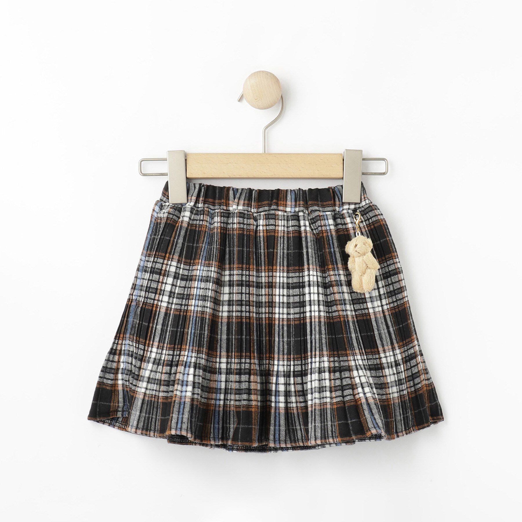 SHOO･LA･RUE「【100-150cm】クマチャーム付きプリーツスカート」|スカート|オレンジ(266)