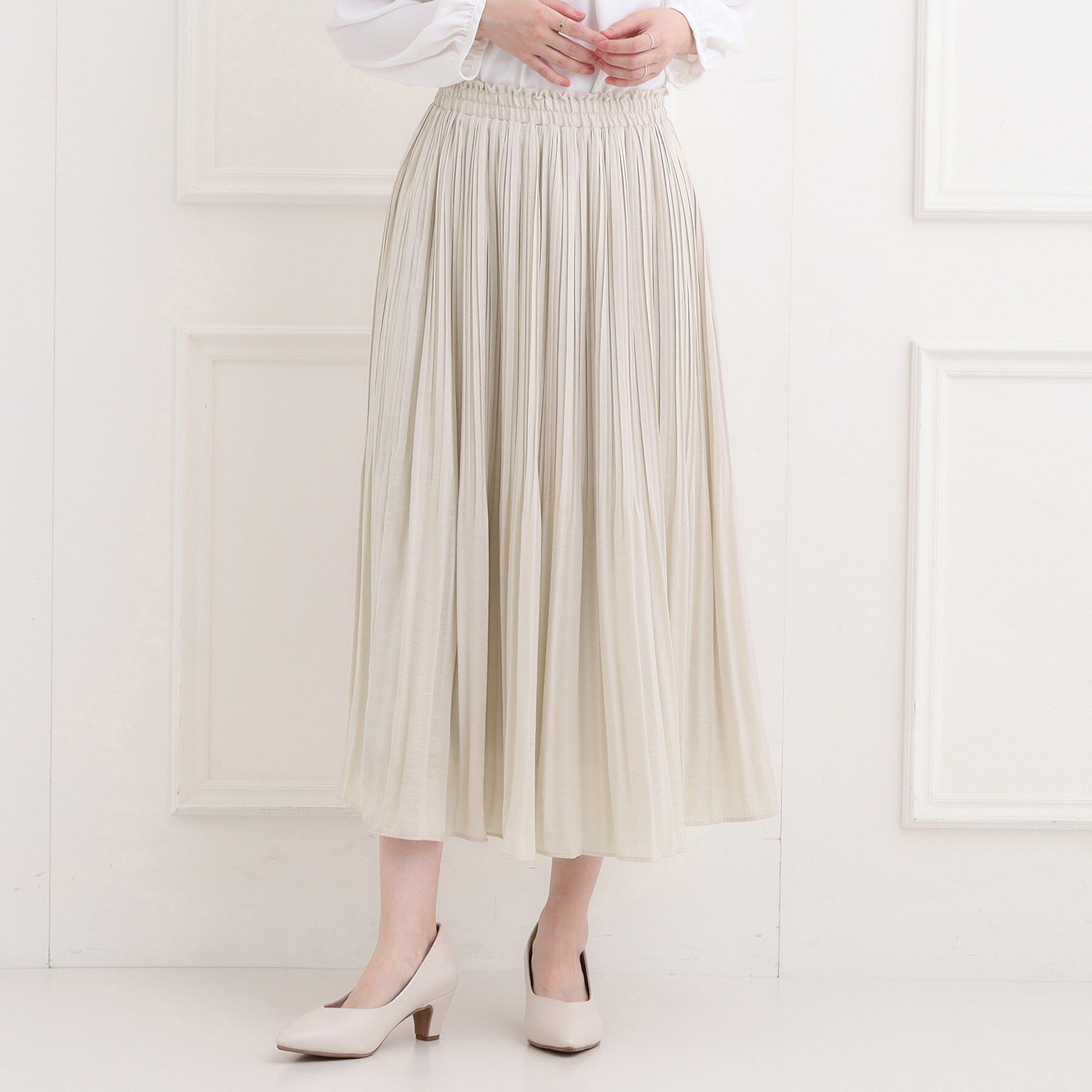 SHOO･LA･RUE「【洗濯機可/着丈選べる】軽やかプリーツスカート」|スカート|