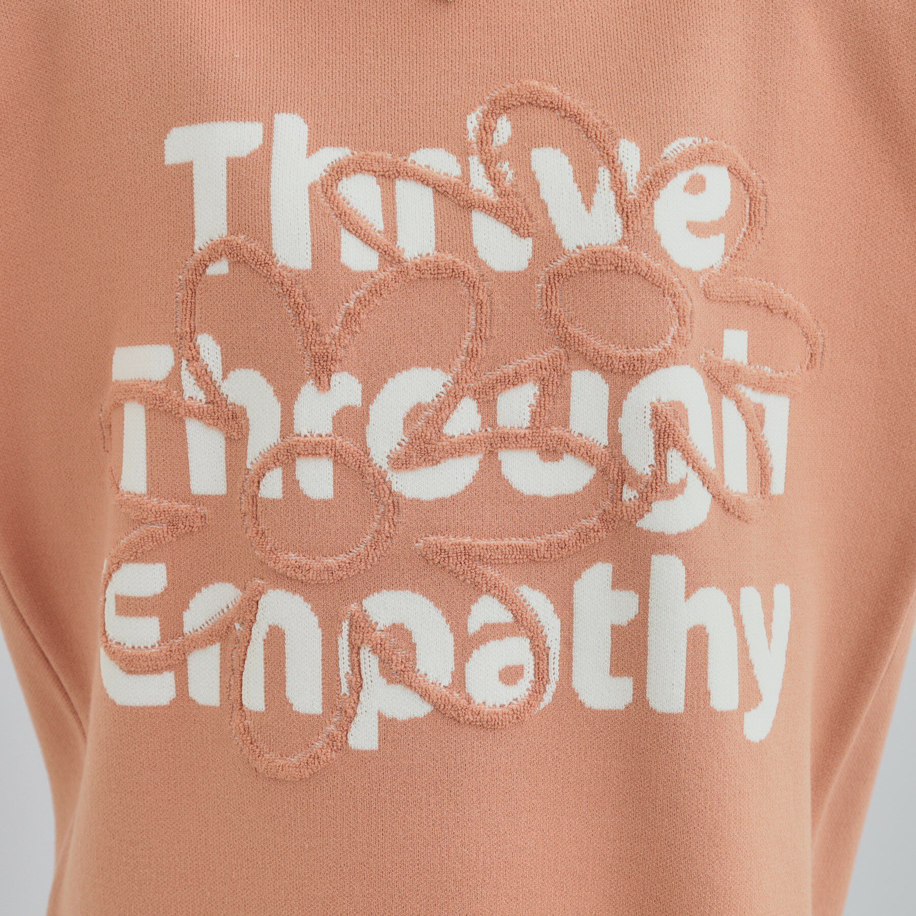 SHOO･LA･RUE「【体型カバー】ちくちくしにくい お花ロゴジャカードスウェットライクニット」|ニット・セーター|