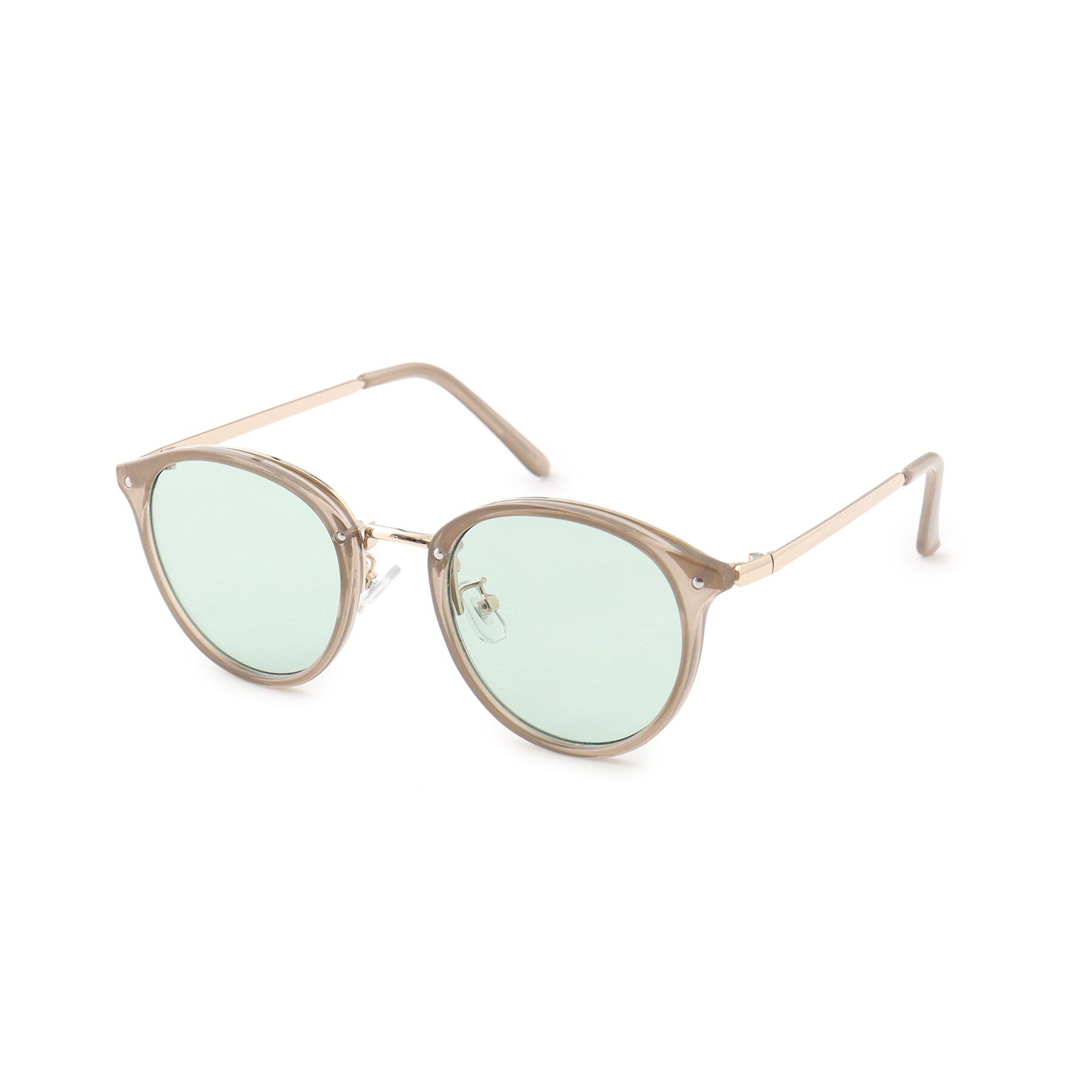 SHOO･LA･RUE「メタル&times;ボストンサングラス」|メガネ|キャメルブラウン(0