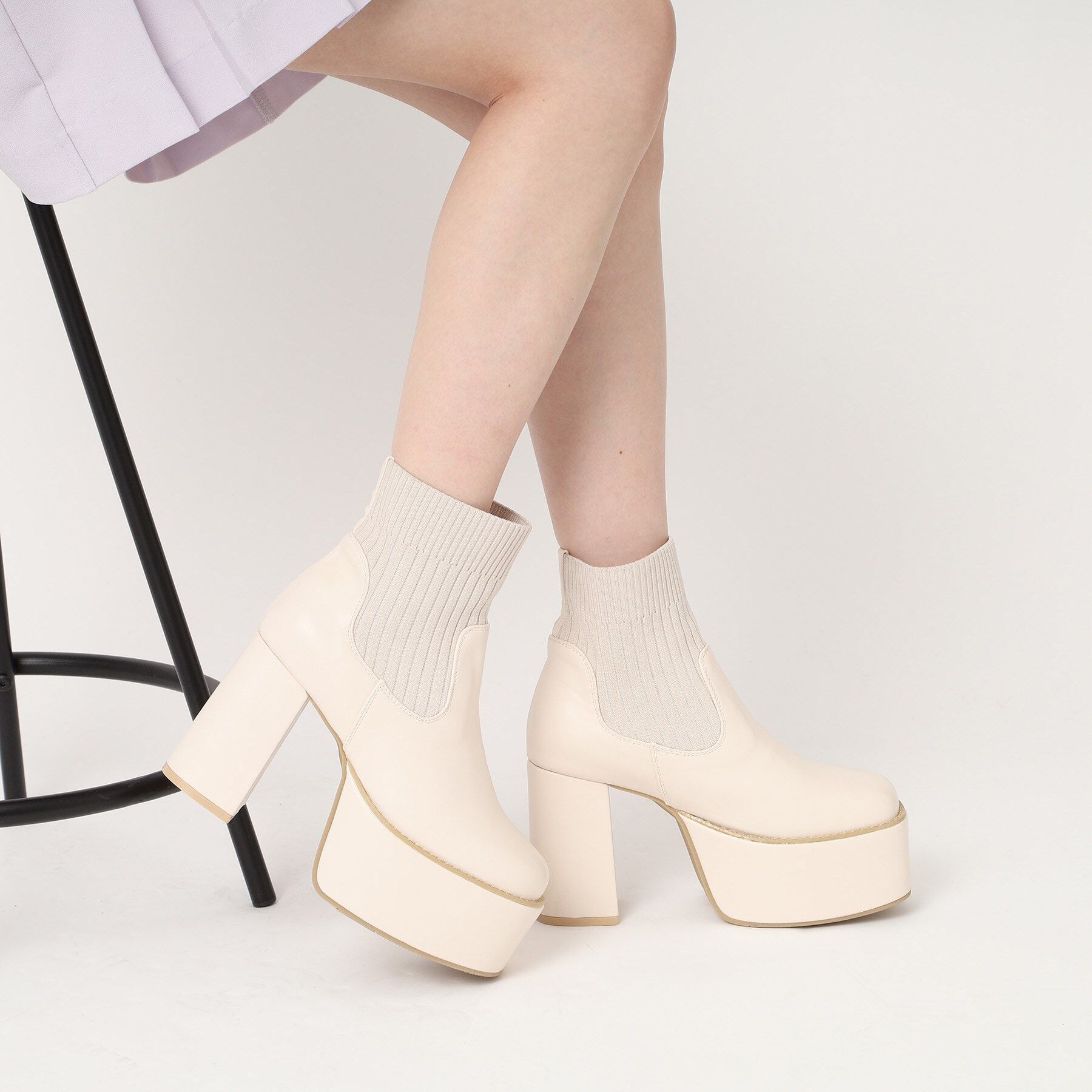 csT&P「厚底ニットブーツ」|ショートブーツ|