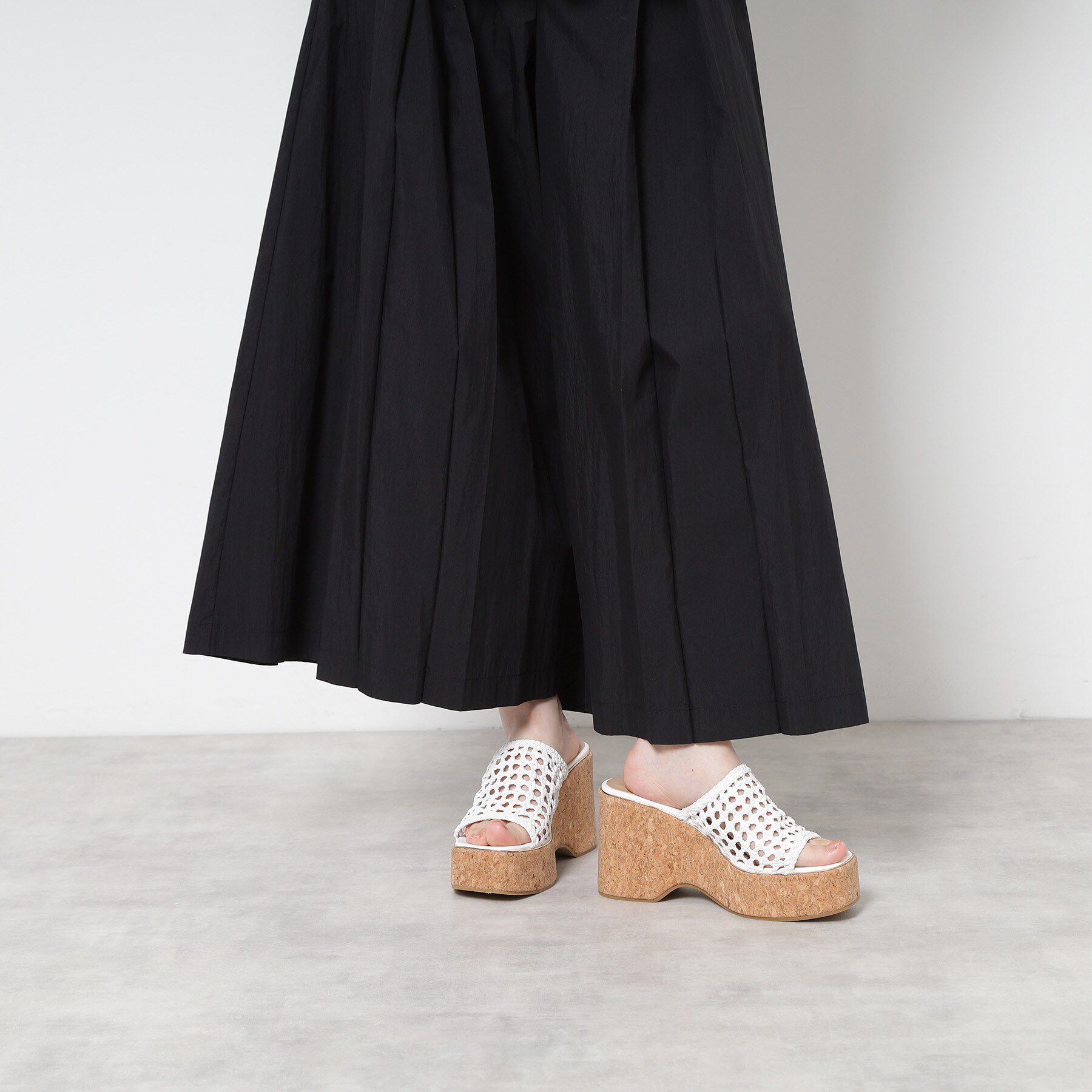 ESPERANZA「マクラメ編みウェッジミュール」|サンダル|