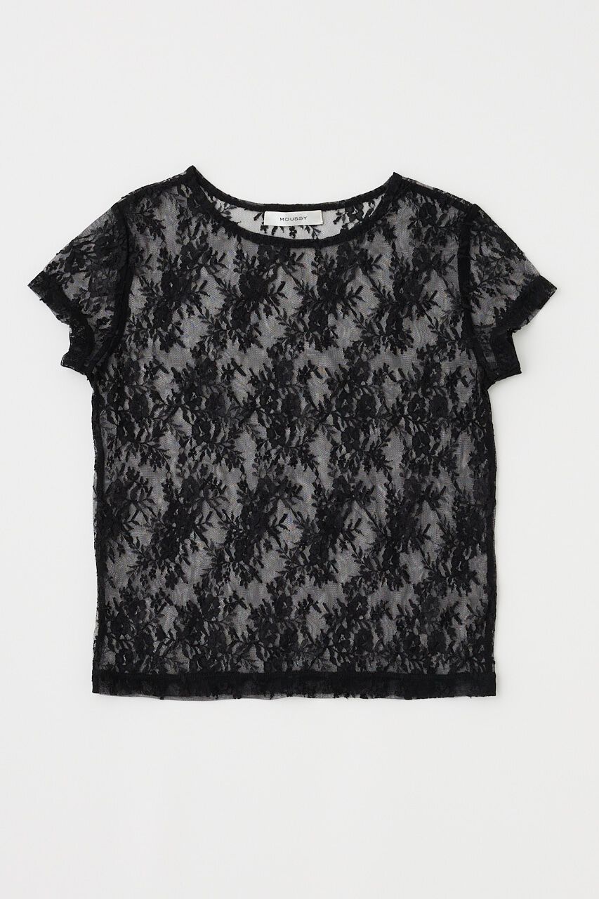 MOUSSY「LACE LAYERED OPEN NECK トップス」|Tシャツ・カットソー|