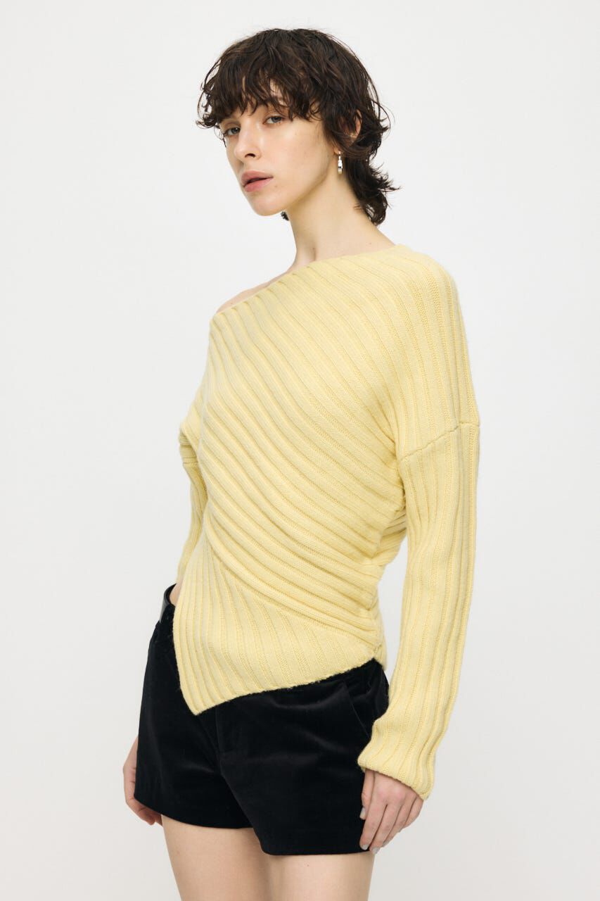 MOUSSY「ASYMMETRY RIB ニット」|ニット・セーター|