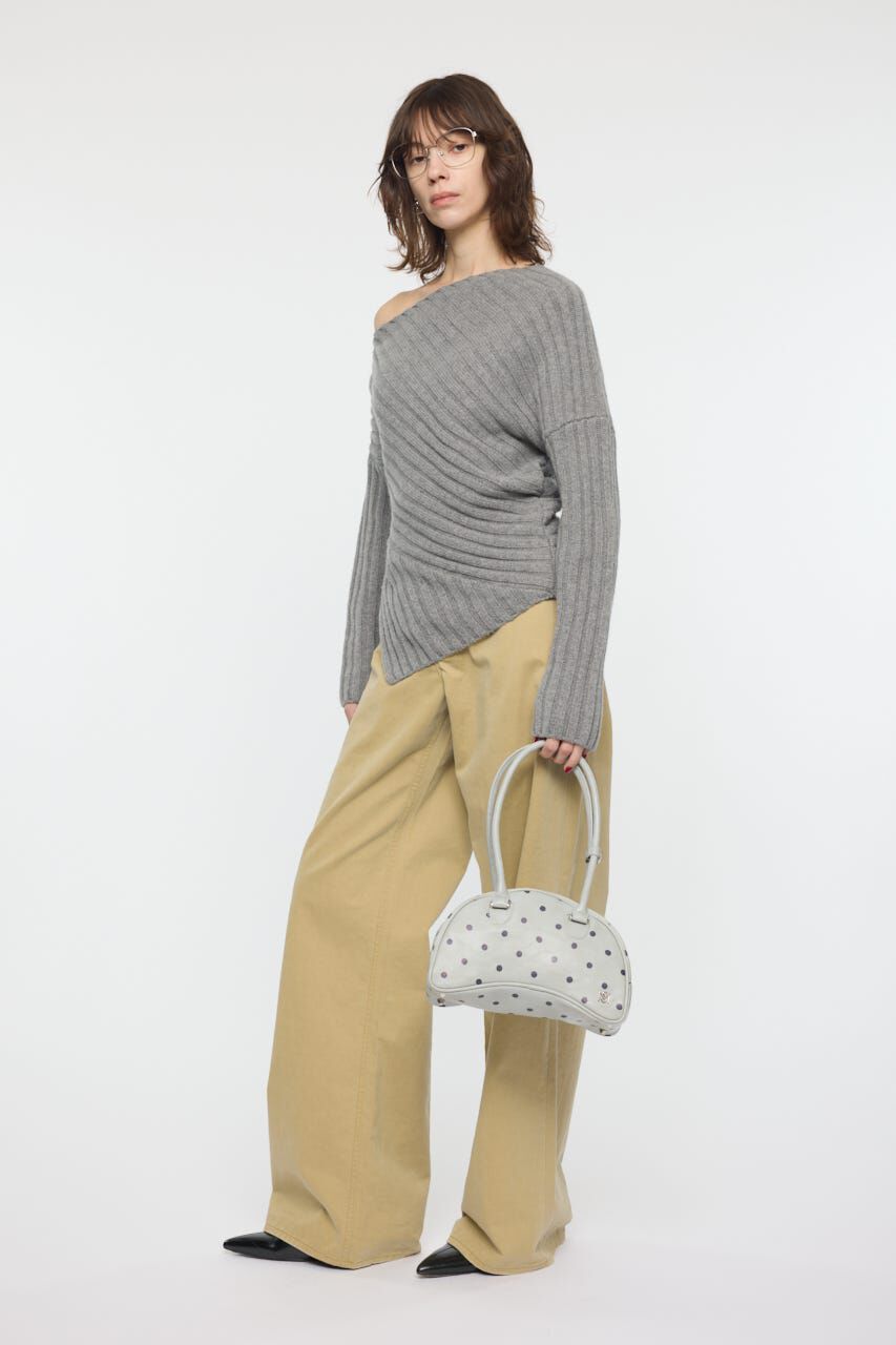 MOUSSY「ASYMMETRY RIB ニット」|ニット・セーター|