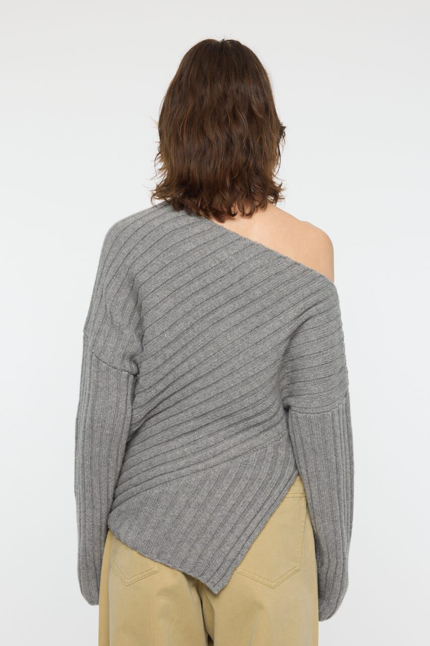 MOUSSY「ASYMMETRY RIB ニット」|ニット・セーター|