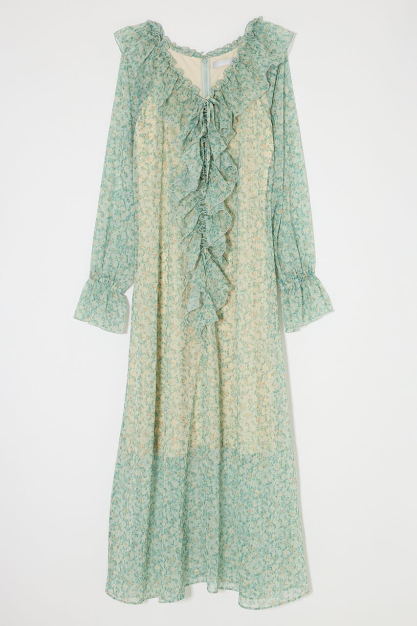 MOUSSY「RUFFLE CHIFFON MAXI ドレス」|ワンピース|