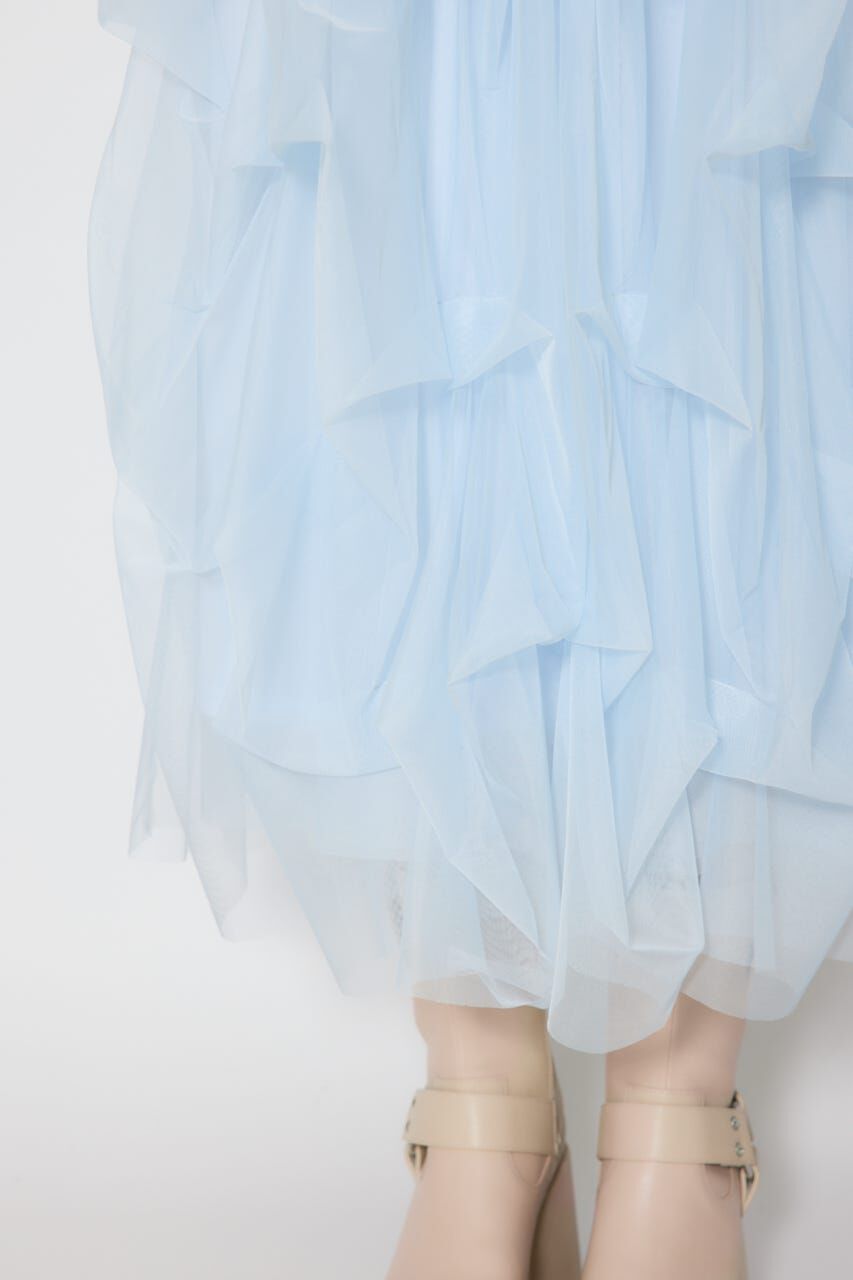 rienda「ランダムタックチュールスカート」|スカート|