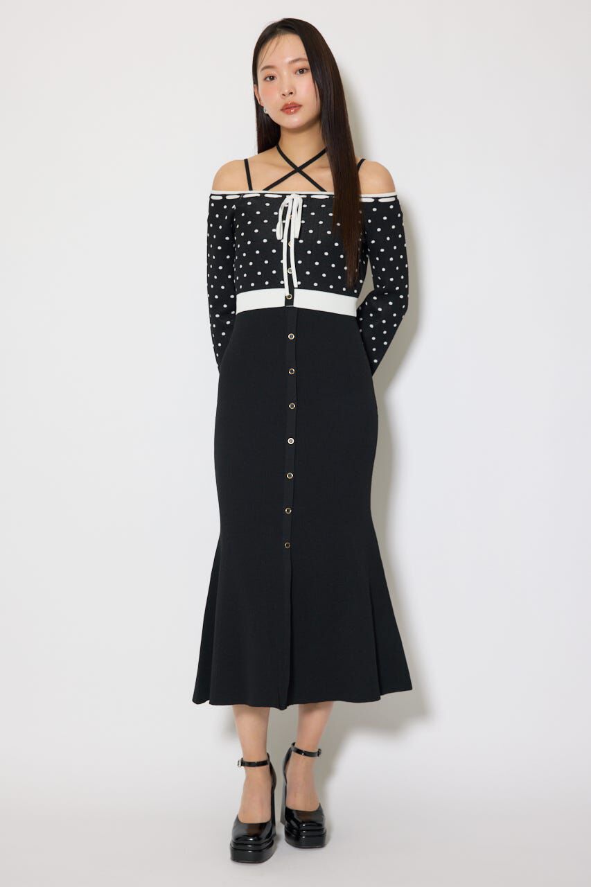 rienda「リボンカーデセットマーメイドニットワンピース」|ワンピース|