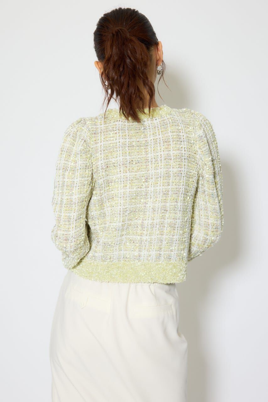 rienda「ツイードニットカーディガントップス」|ニット・セーター|