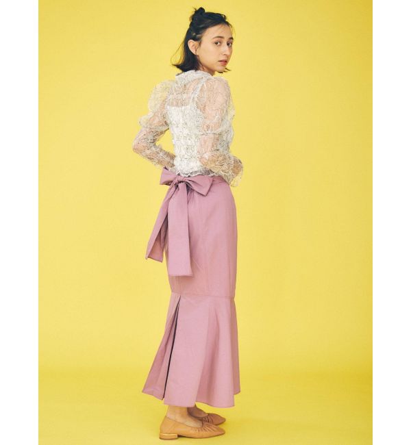 MERCURYDUO「ステッチデザインタフタマーメイドスカート」|スカート|