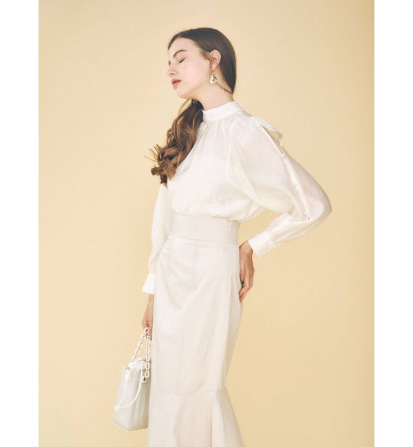 MERCURYDUO「ステッチデザインタフタマーメイドスカート」|スカート|