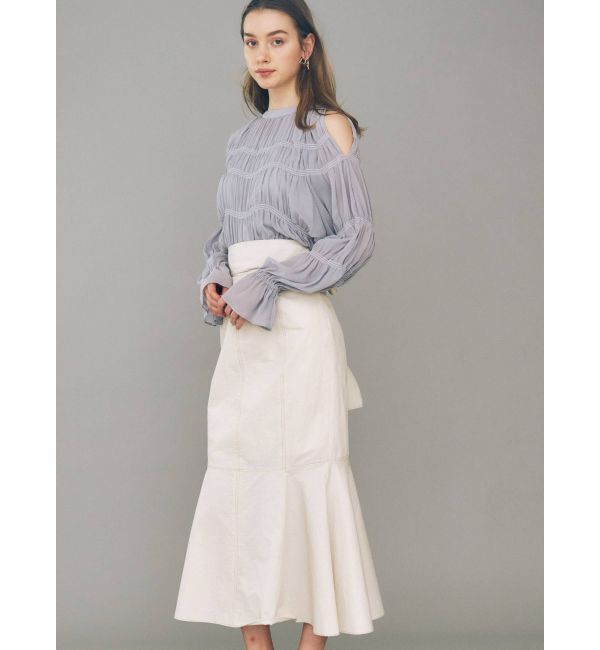 MERCURYDUO「ステッチデザインタフタマーメイドスカート」|スカート|