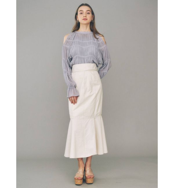 MERCURYDUO「ステッチデザインタフタマーメイドスカート」|スカート|