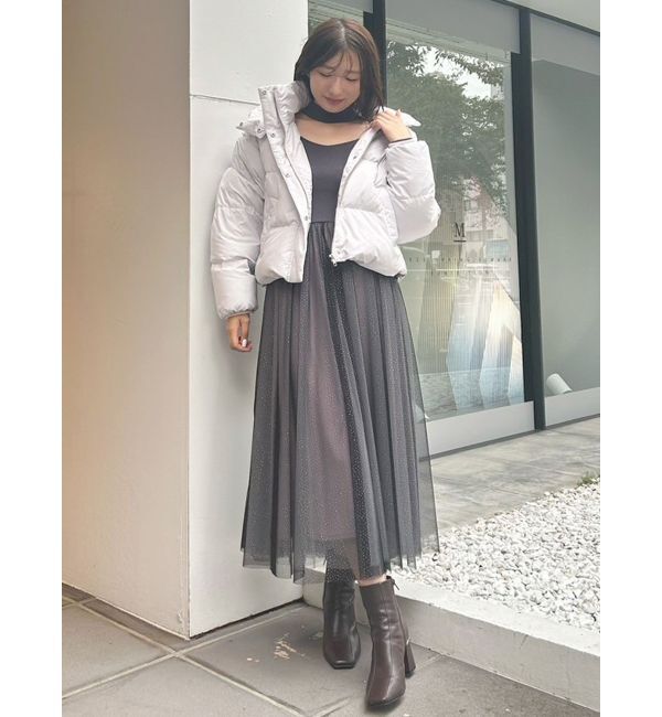 MERCURYDUO「2WAYチュールニットドッキングワンピース」|ワンピース|