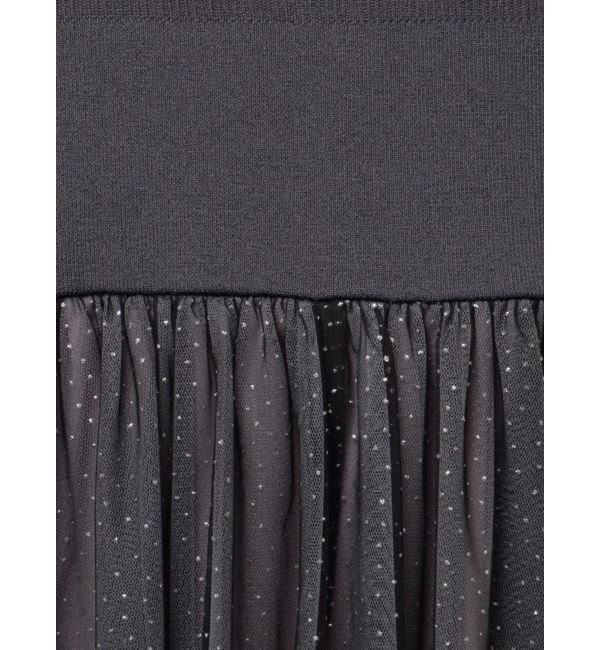 MERCURYDUO「2WAYチュールニットドッキングワンピース」|ワンピース|