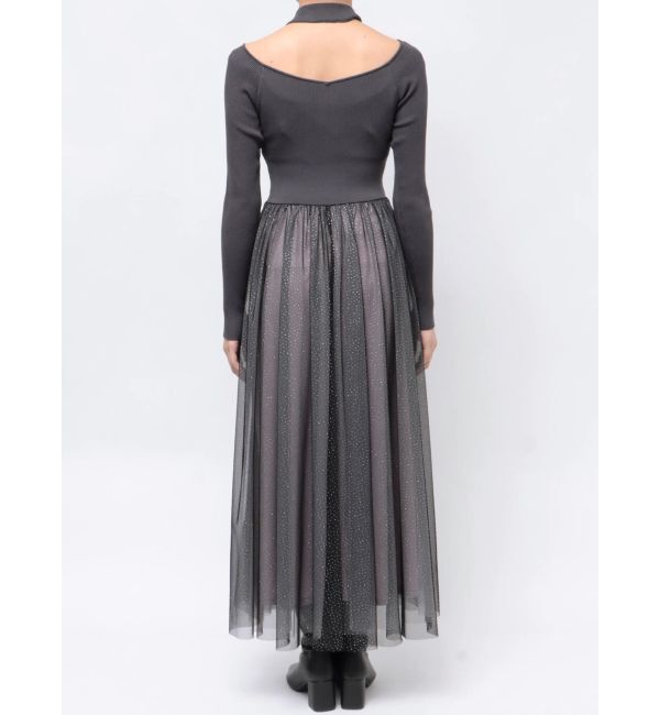 MERCURYDUO「2WAYチュールニットドッキングワンピース」|ワンピース|