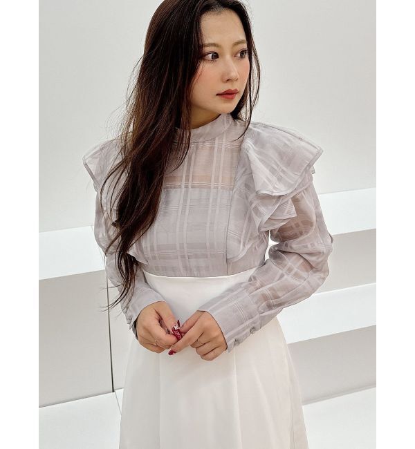 MERCURYDUO「2WAYシアーチェックラッフルドッキングワンピース」|ワンピース|