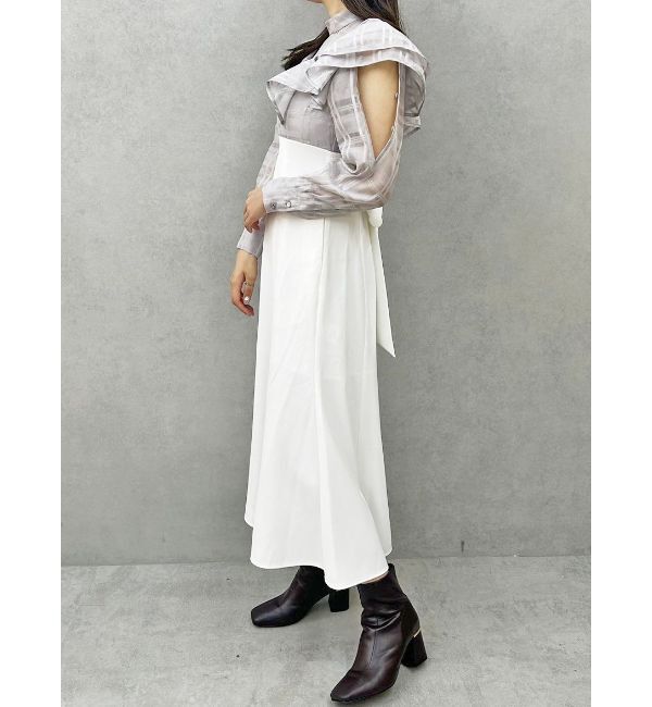 MERCURYDUO「2WAYシアーチェックラッフルドッキングワンピース」|ワンピース|