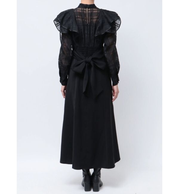 MERCURYDUO「2WAYシアーチェックラッフルドッキングワンピース」|ワンピース|