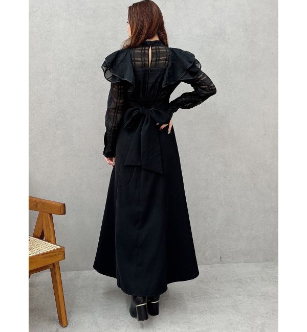 MERCURYDUO「2WAYシアーチェックラッフルドッキングワンピース」|ワンピース|