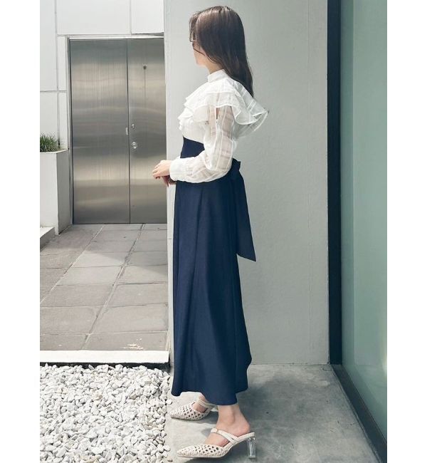 MERCURYDUO「2WAYシアーチェックラッフルドッキングワンピース」|ワンピース|