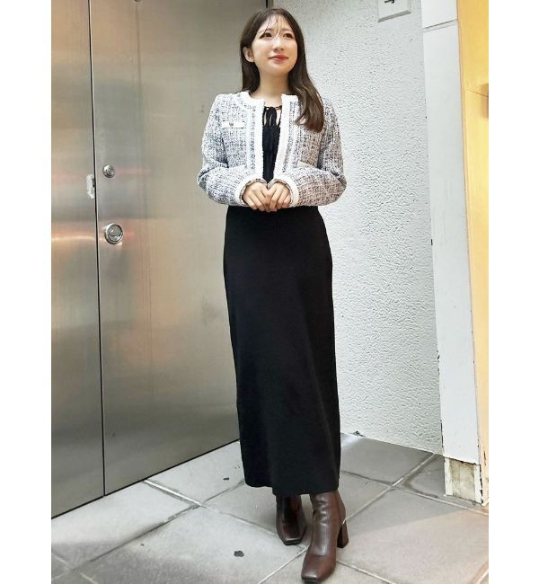 MERCURYDUO「3WAY配色ストラップバッククロスロングスリーブワンピース」|ワンピース|