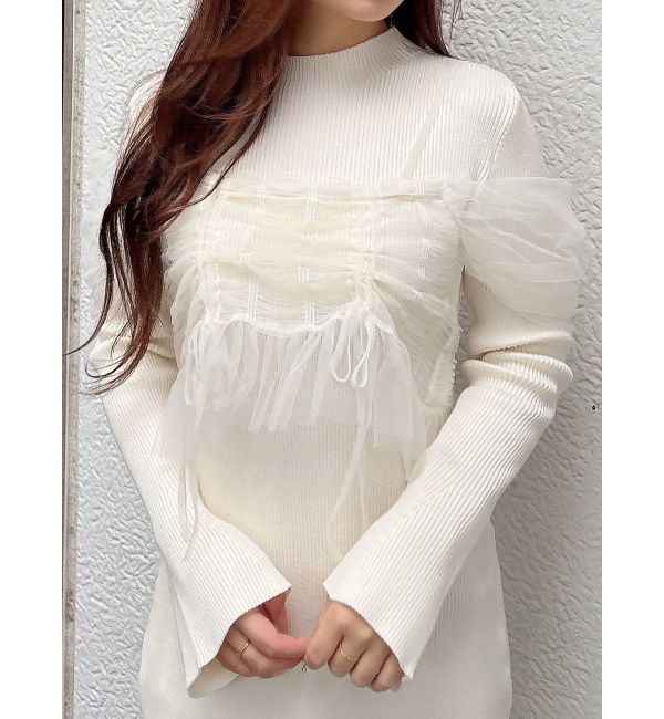 MERCURYDUO「シャーリングビスチェニットワンピース」|ワンピース|