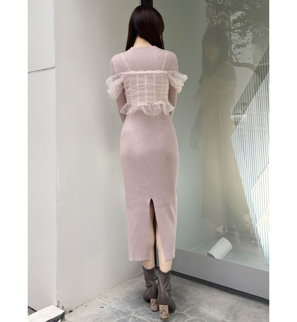 MERCURYDUO「シャーリングビスチェニットワンピース」|ワンピース|