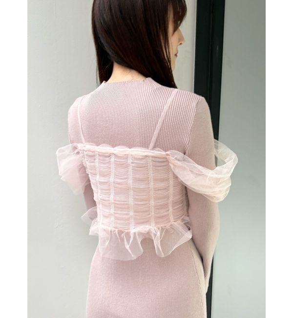 MERCURYDUO「シャーリングビスチェニットワンピース」|ワンピース|