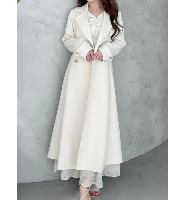 MERCURYDUO「フィットアンドフレアトレンチコート」|トレンチコート|アイボリー