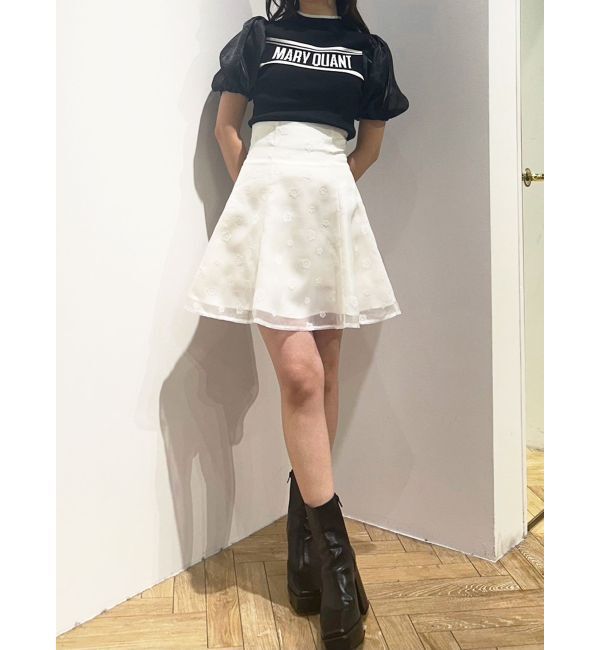 MERCURYDUO「【MARY QUANTコラボ】デイジーフロッキープリントバックレースアップミニスカパン」|スカート|