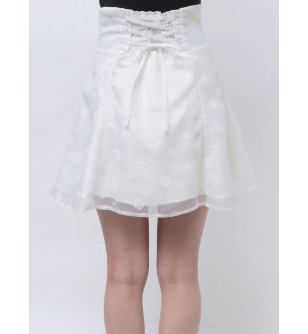 MERCURYDUO「【MARY QUANTコラボ】デイジーフロッキープリントバックレースアップミニスカパン」|スカート|