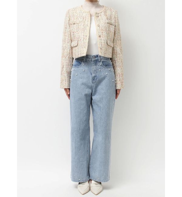 MERCURYDUO「ツイードノーカラージャケット」|ノーカラージャケット|