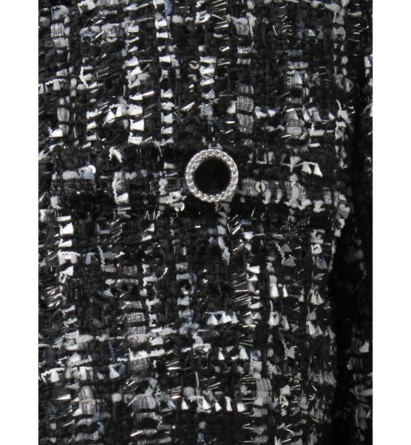 MERCURYDUO「ツイードノーカラージャケット」|ノーカラージャケット|