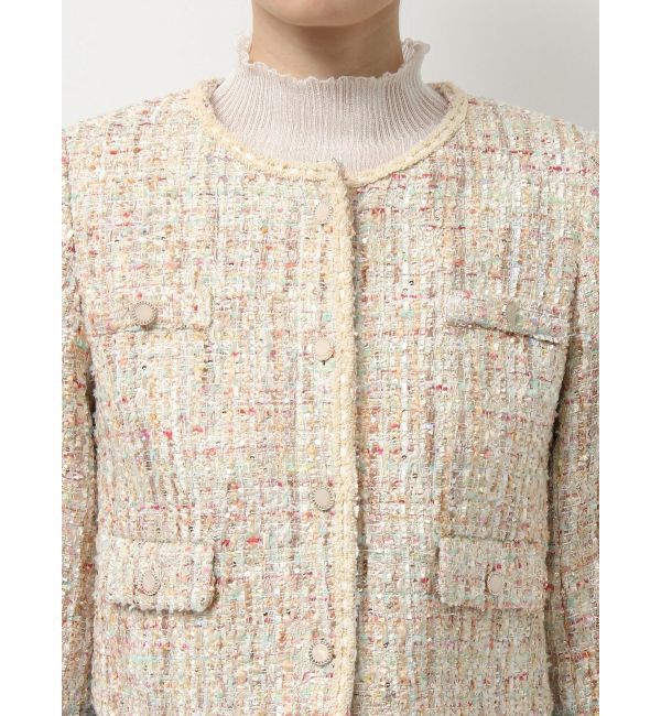 MERCURYDUO「ツイードノーカラージャケット」|ノーカラージャケット|