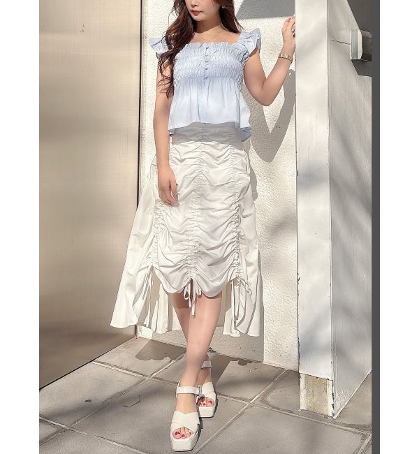 MERCURYDUO「ギャザリングフレアスカート」|スカート|