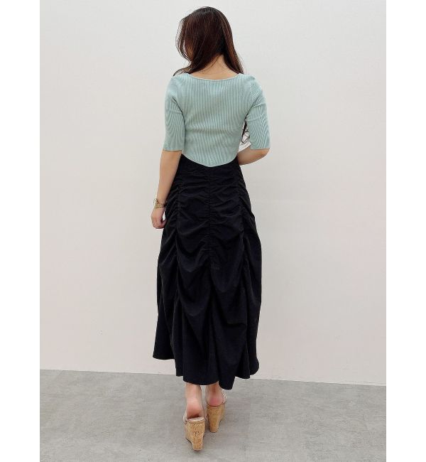 MERCURYDUO「ギャザリングフレアスカート」|スカート|