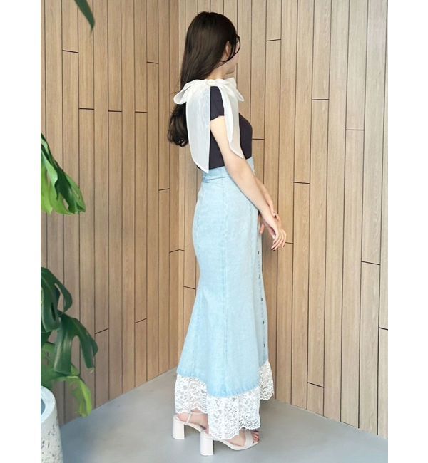 MERCURYDUO「ショルダーリボンニット」|ニット・セーター|