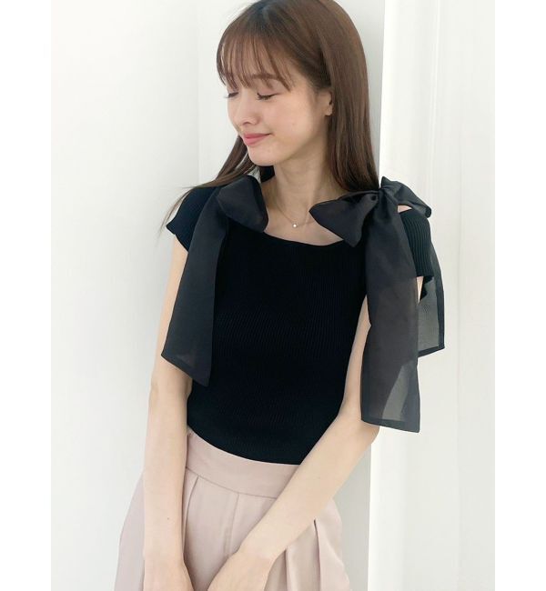 MERCURYDUO「ショルダーリボンニット」|ニット・セーター|