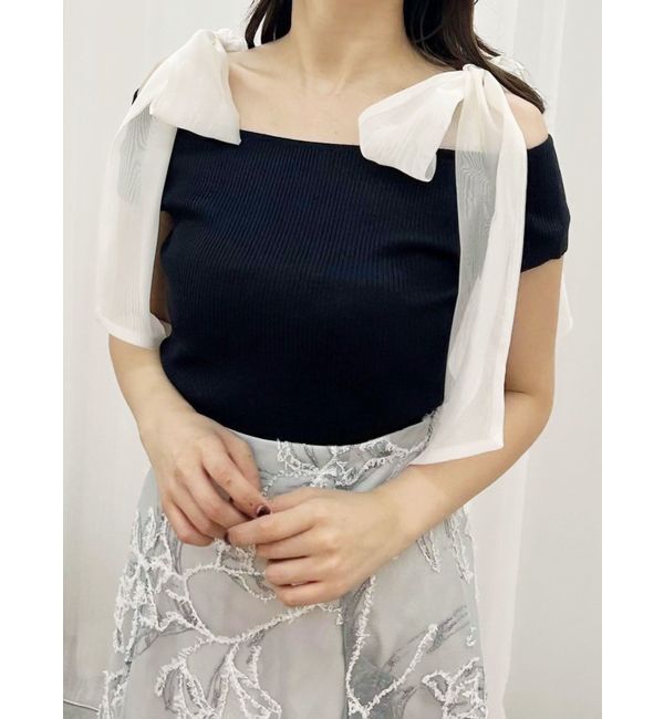 MERCURYDUO「ショルダーリボンニット」|ニット・セーター|