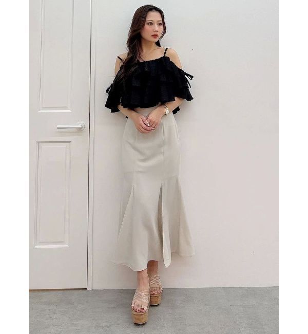 MERCURYDUO「バックレースアップストレッチマーメイドスカート」|スカート|